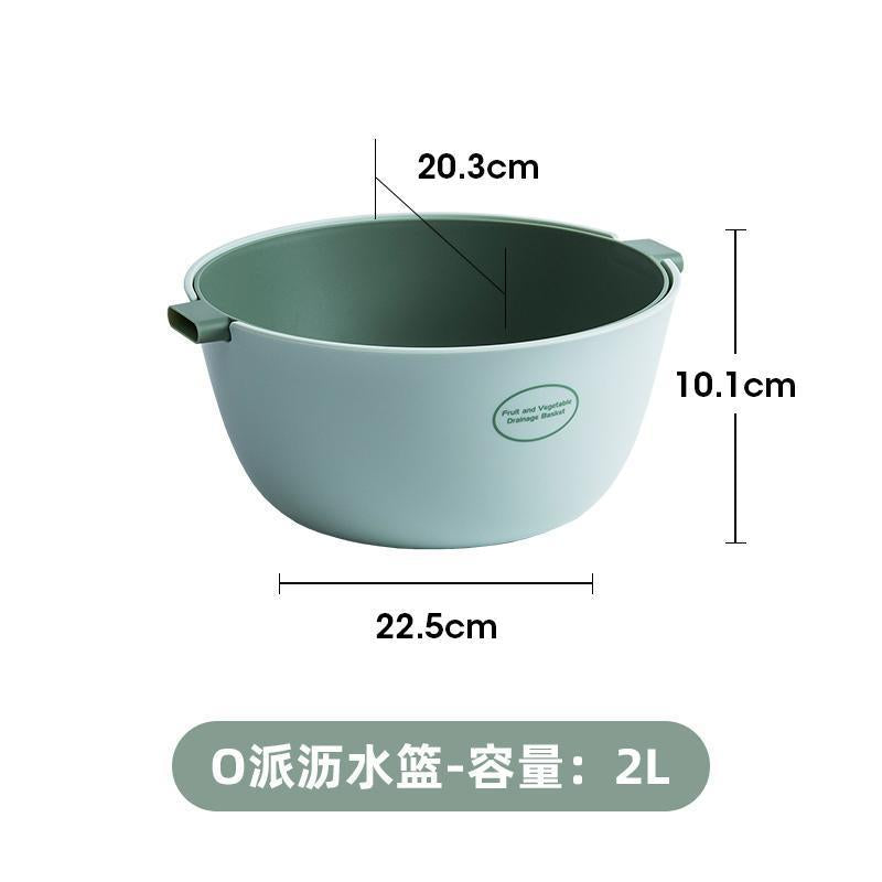 Draining basket washing basin double-layer plastic fruit basket household kitchen multi-functional storage vegetable basket fruit plate