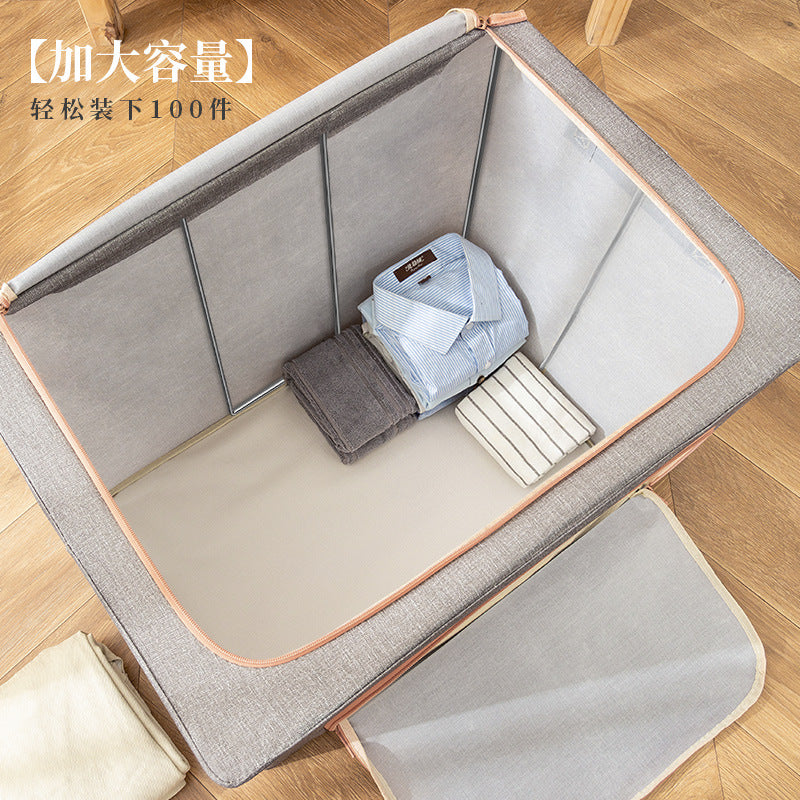 Clothes storage box imitation linen art household finishing box foldable wardrobe storage good clothes basket bag artifact