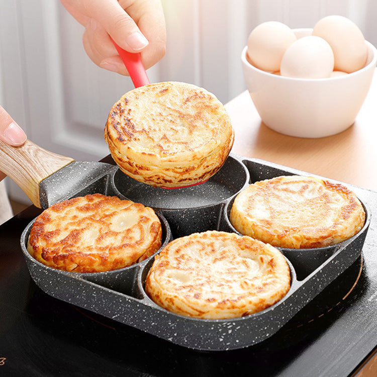 Maifan stone four-hole omelette pan flat-bottomed non-stick steak pan breakfast egg burger frying pan kitchen utensils small pan