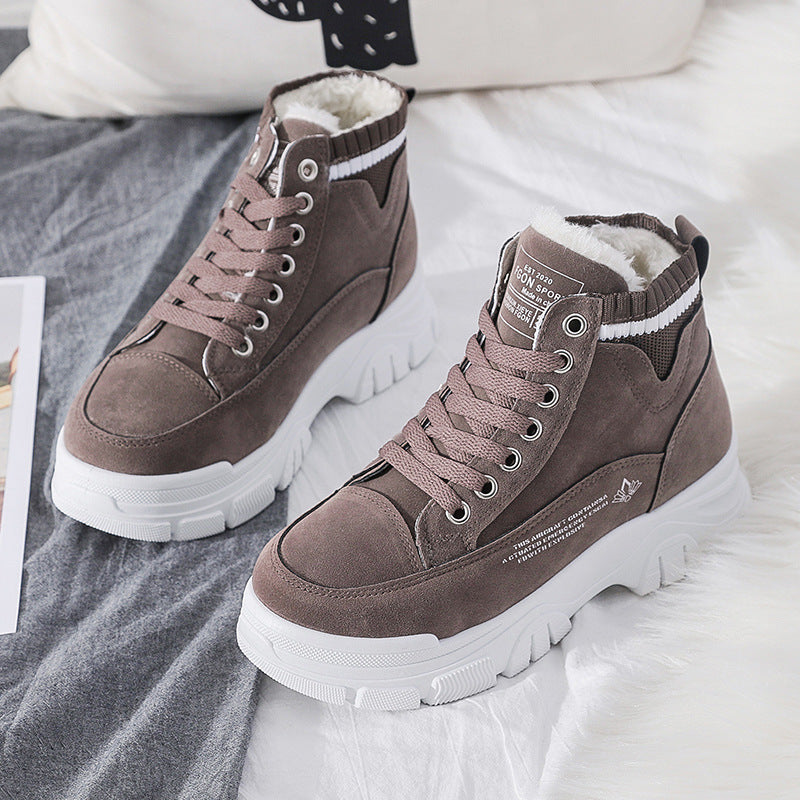 Casual shoes women's new cotton shoes women's leather high-top snow women's boots