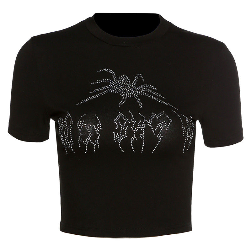 European and American style short-sleeved round neck street spider T-shirt