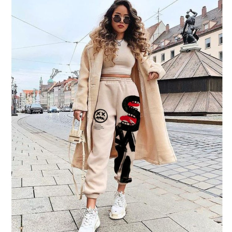 Cross-border European and American women's sweatpants thickened European and American sweatpants sweatpants