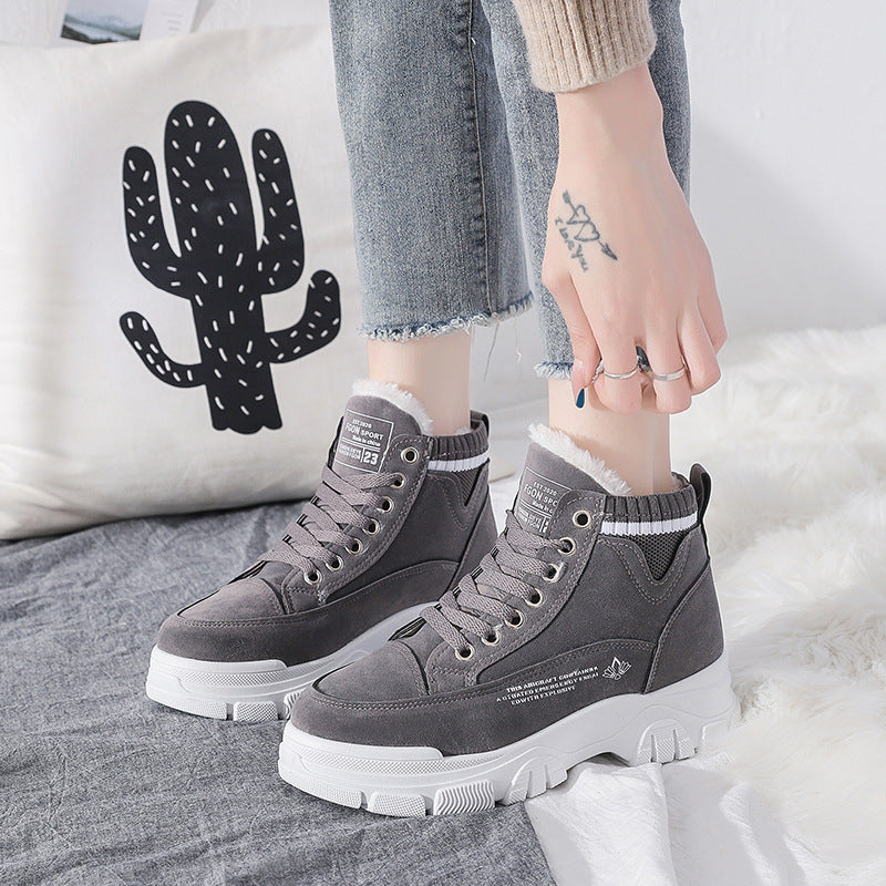 Casual shoes women's new cotton shoes women's leather high-top snow women's boots