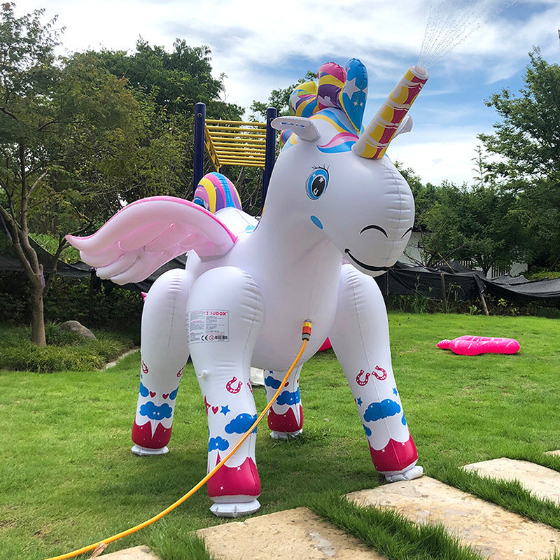 Spot inflatable water spray unicorn toy Unicorn inflatable water spray floating row outdoor inflatable unicorn