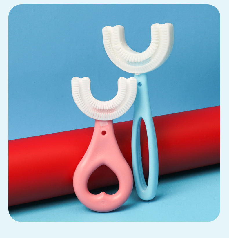 Infant U-shaped Silicone Toothbrush Mouth Type Baby Teeth Cleaning Toothbrush Children Lazy Teeth 2-6-12 Years Old