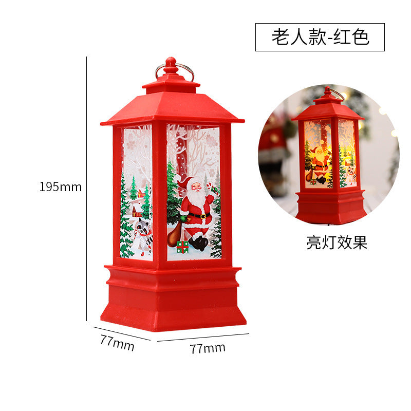 Cross-border christmas flame lanterns santa claus decoration christmas LED luminous ornament candlestick lamp