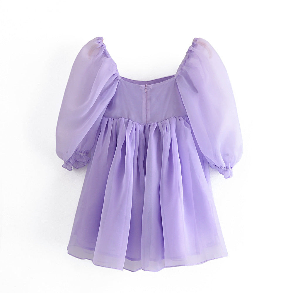 European and American Square Collar Fairy Dress