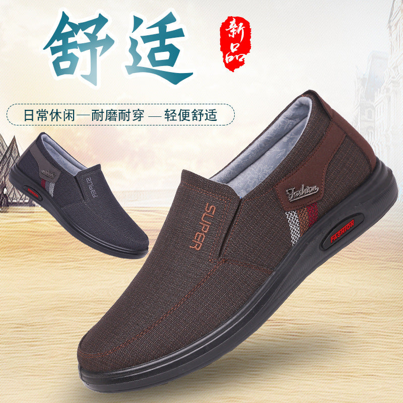 cloth shoes slip-on men's cloth shoes middle-aged and elderly casual breathable dad shoes