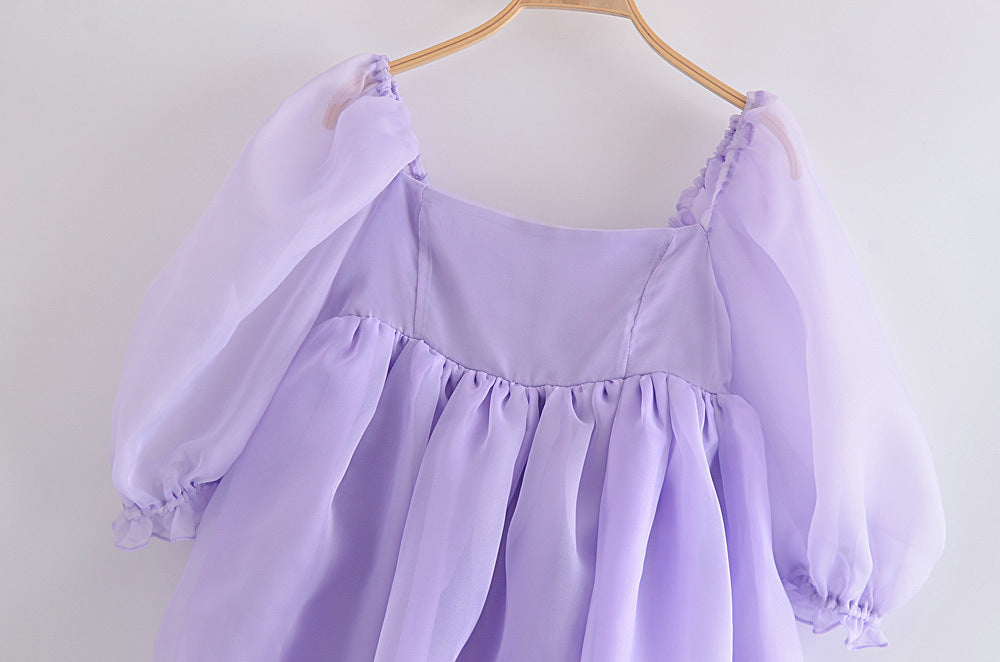 European and American Square Collar Fairy Dress