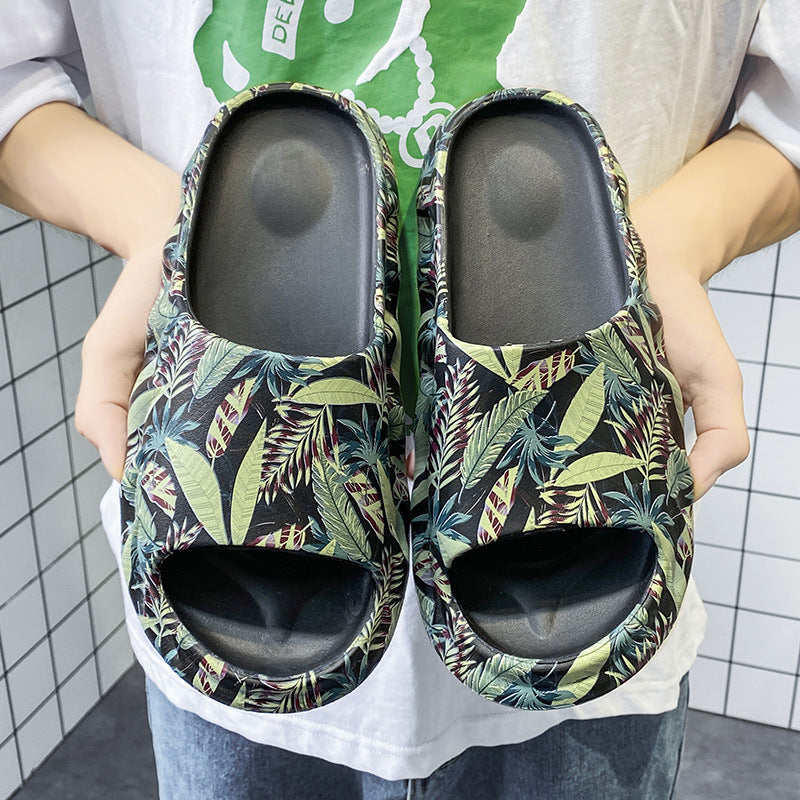 European and American wearing graffiti men's slippers