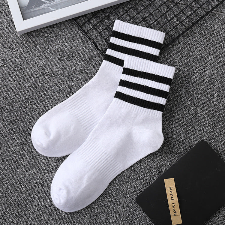 Student socks wild tube socks striped sports socks adult male