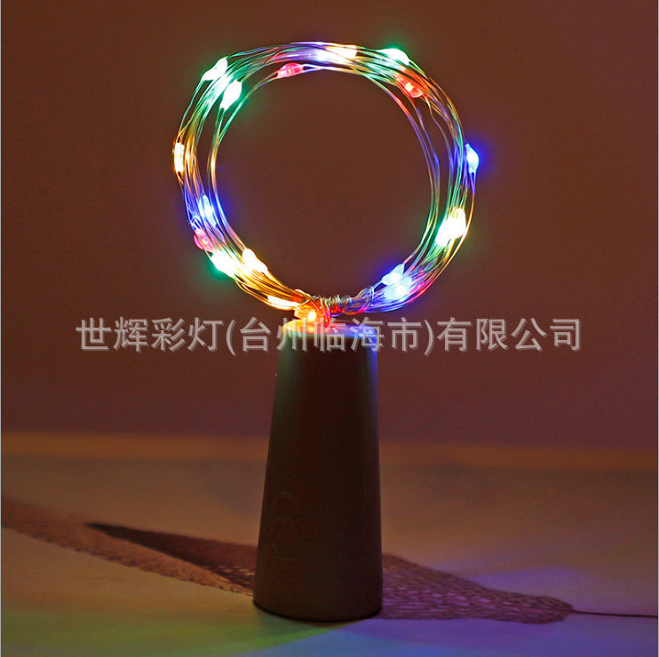 LED bottle stopper light string copper wire button battery lantern Christmas decoration string light star copper wire light string