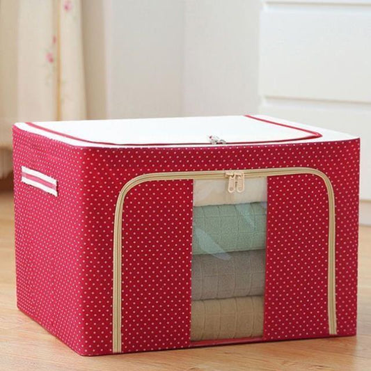 Large storage box for clothes Oxford cloth spinning cotton quilt bag Fabric storage box Covered folding closet storage box