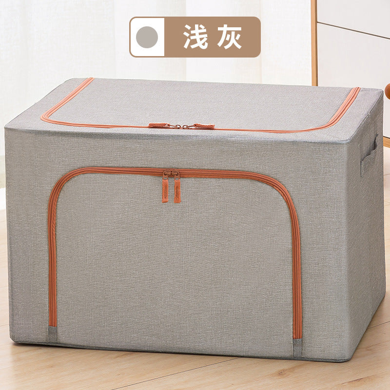 Clothes storage box imitation linen art household finishing box foldable wardrobe storage good clothes basket bag artifact