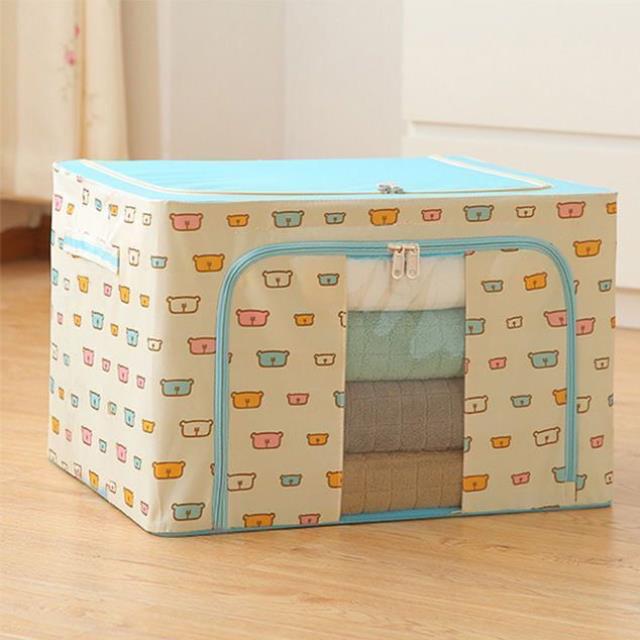 Large storage box for clothes Oxford cloth spinning cotton quilt bag Fabric storage box Covered folding closet storage box