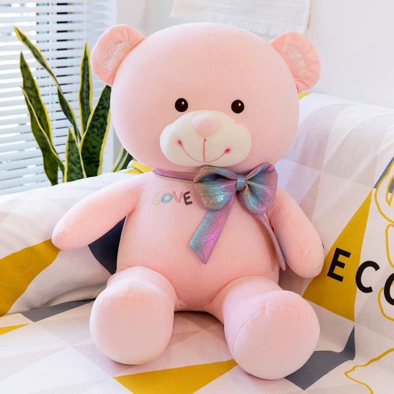 Creative Big Bear Pillow Plush Toy Cartoon Bow Knot Bear Doll Girls Valentine's Day Gift Teddy Bear Doll