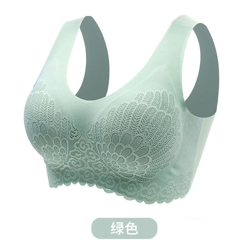 Women's non-marking and no steel ring gathering sports vest anti-sagging and breast-receiving sleep bra