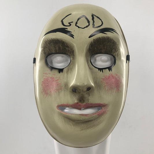 Human Clearance Plan Mask New Halloween Horror Mask GOD Cross Light Fluorescent Mask