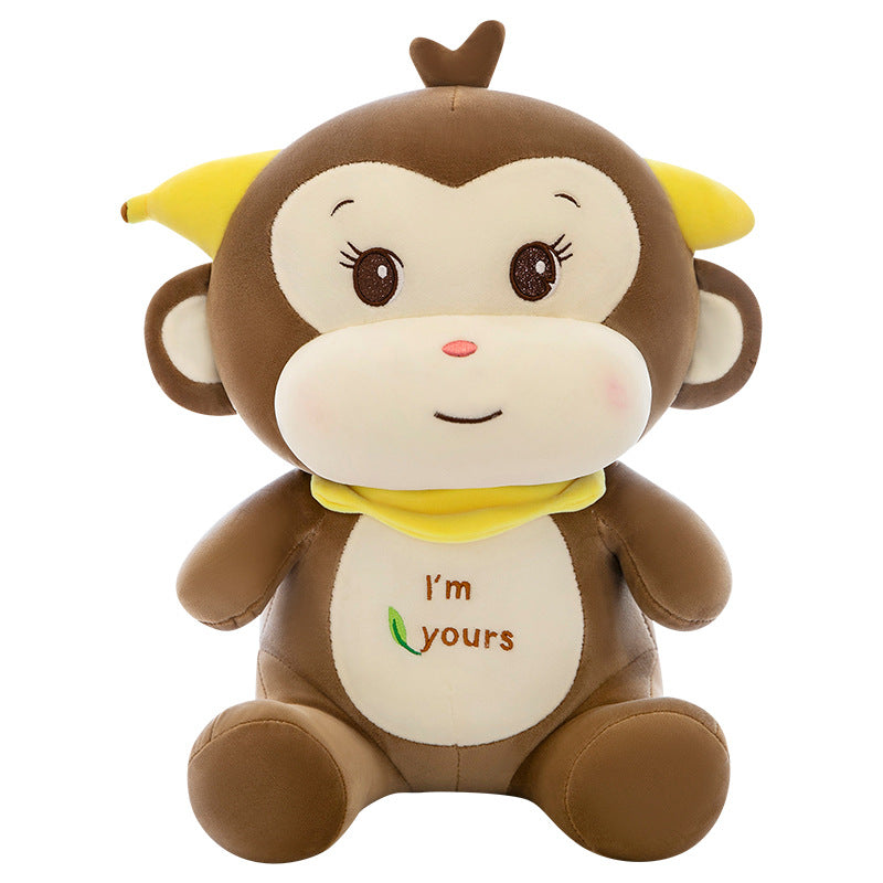 Yuxi Monkey Fruit Monkey Doll Plush Toy Cartoon Cute Doll Ragdoll Plush Toy