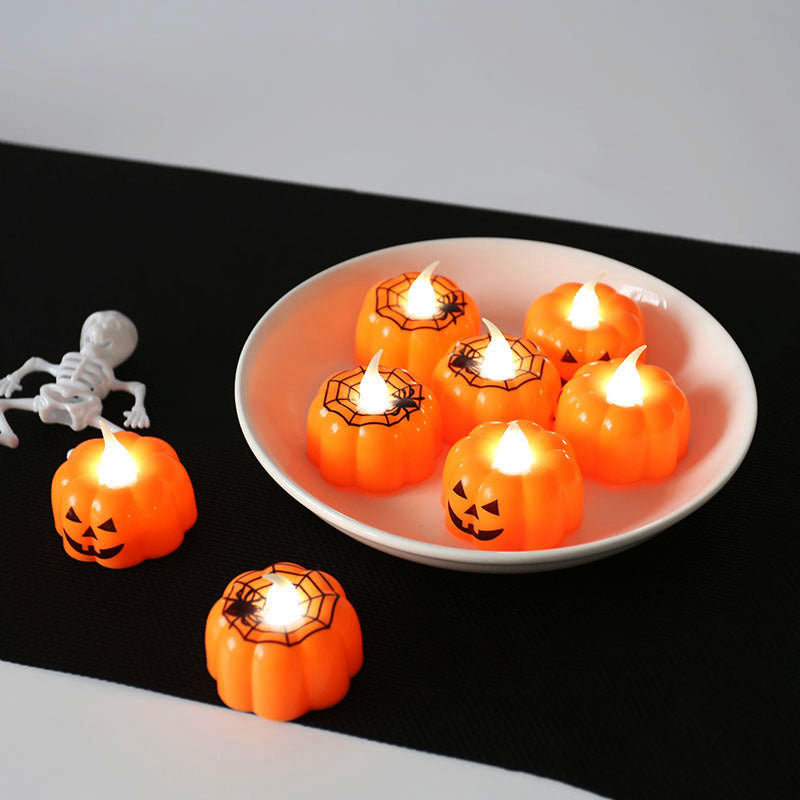 Halloween ghost festival decoration props ornaments LED candle lights pumpkin lights electronic candle lights