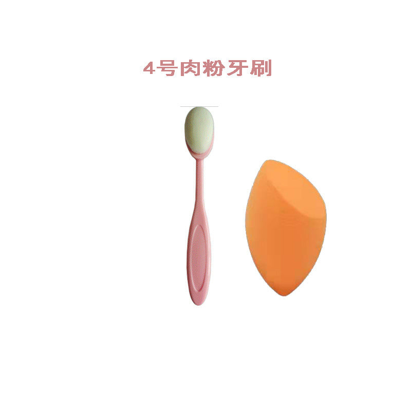 Jincheng stock 4 multicolor toothbrush makeup brush foundation makeup brush portable flexible makeup brush