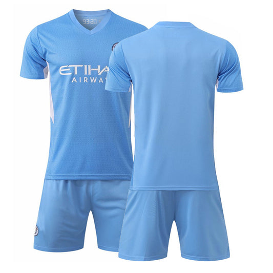 Manchester City home football jersey No. 10 Glalish jersey Blue Moon football jersey suit children's sportswear