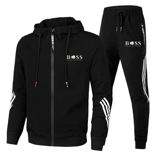 European and American men's casual sports suit hooded sweater men's and women's running sportswear air layer jacket