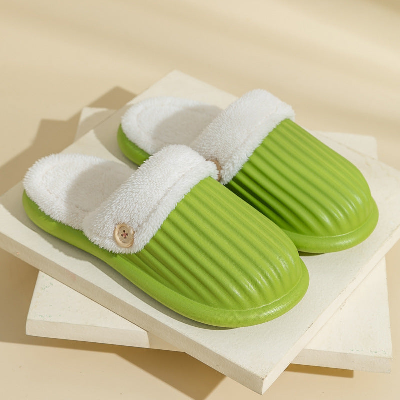 European and American indoor home warm confinement plush cotton slippers