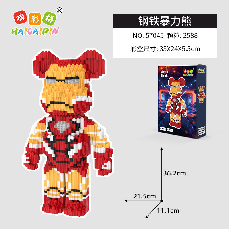 Hi color spell series building blocks toy violent bear series