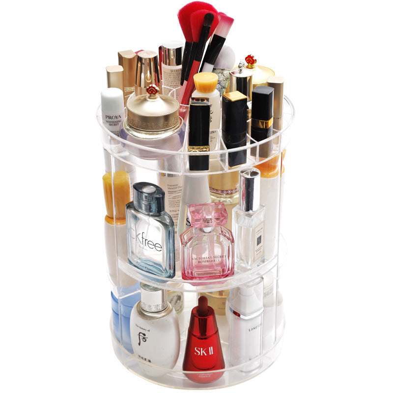 Cosmetic box desktop rack, skin care product storage rack, round plastic cosmetic storage box