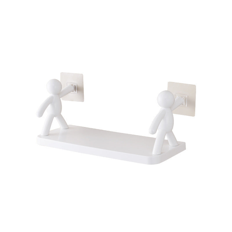 New Japanese-style simple wall-mounted human-shaped guardrail hook rack kitchen and bathroom storage rack