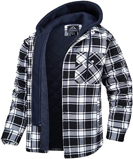 European and American autumn and winter thickened padded coat plaid long-sleeved loose hooded jacket