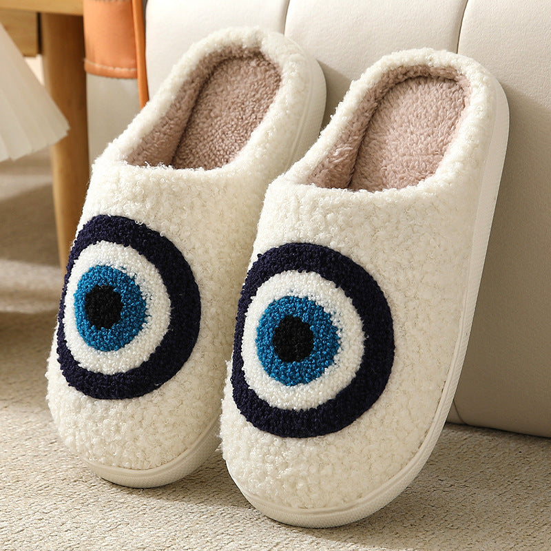 New Christmas elk cotton slippers for men and women cute non-slip couple indoor plush cotton shoes