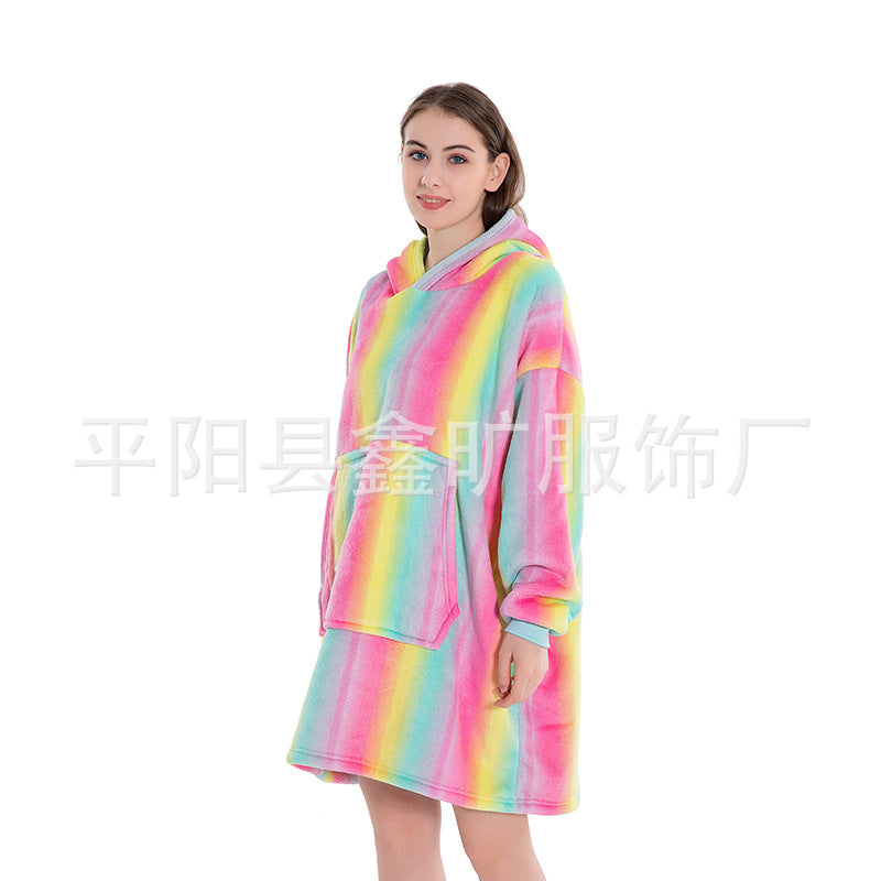 Cross-border Pajamas Lazy TV Pullover Lazy Blanket Lazy Hooded Pajamas Lazy Sweater Flannel Robe