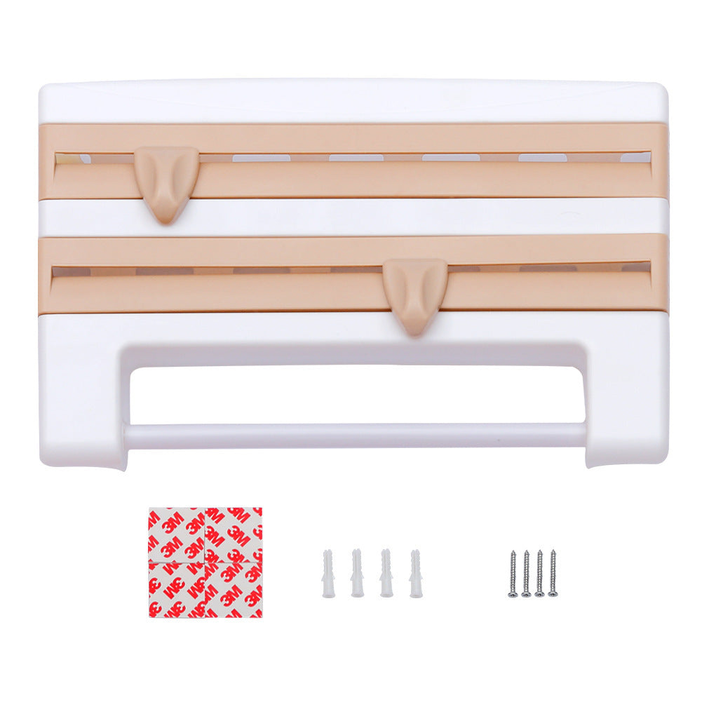 Kitchen multifunctional belt cutter storage rack shelf plastic wrap cutter tin foil oil paper cutter