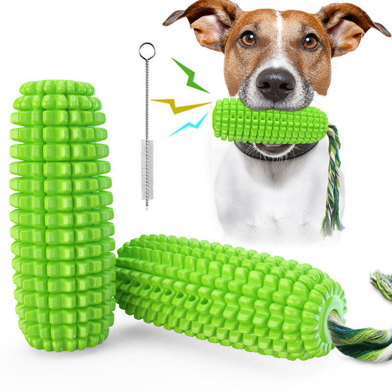 Dog toy tpr bite-resistant simulation sound corn bites dog toy molar stick rope knot