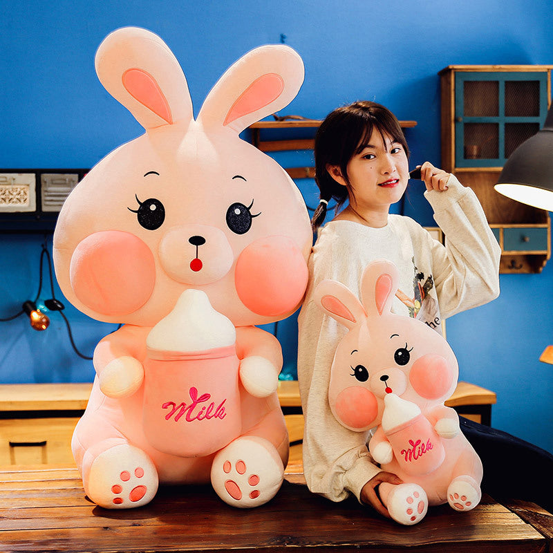 New cute baby bottle rabbit plush toy doll children's gift large pillow doll doll