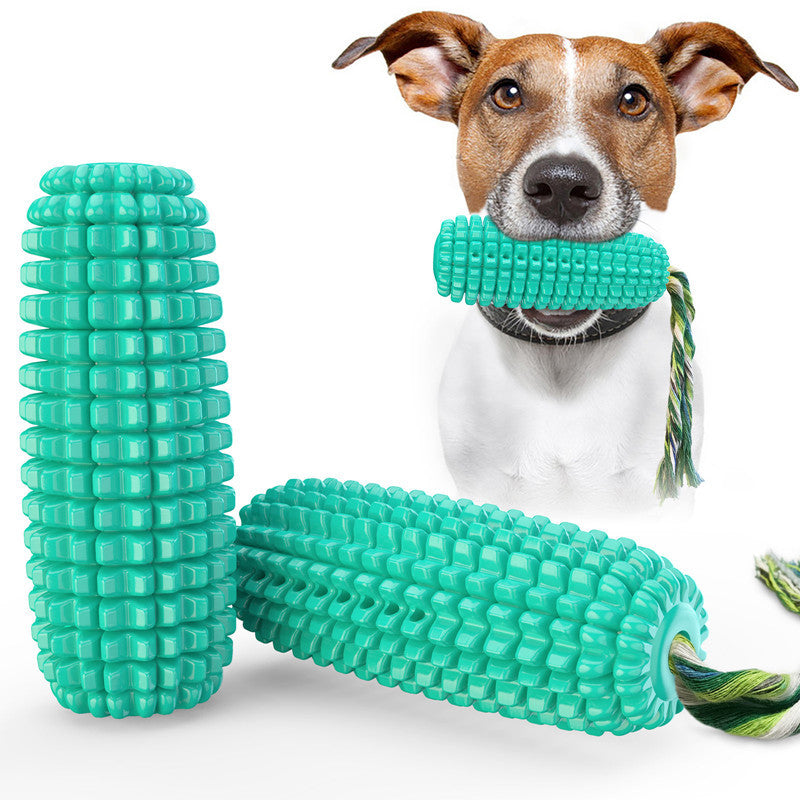 Dog toy tpr bite-resistant simulation sound corn bites dog toy molar stick rope knot