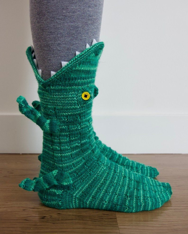 Christmas Knit Crocodile Socks Knit Crocodile Socks Creative Socks