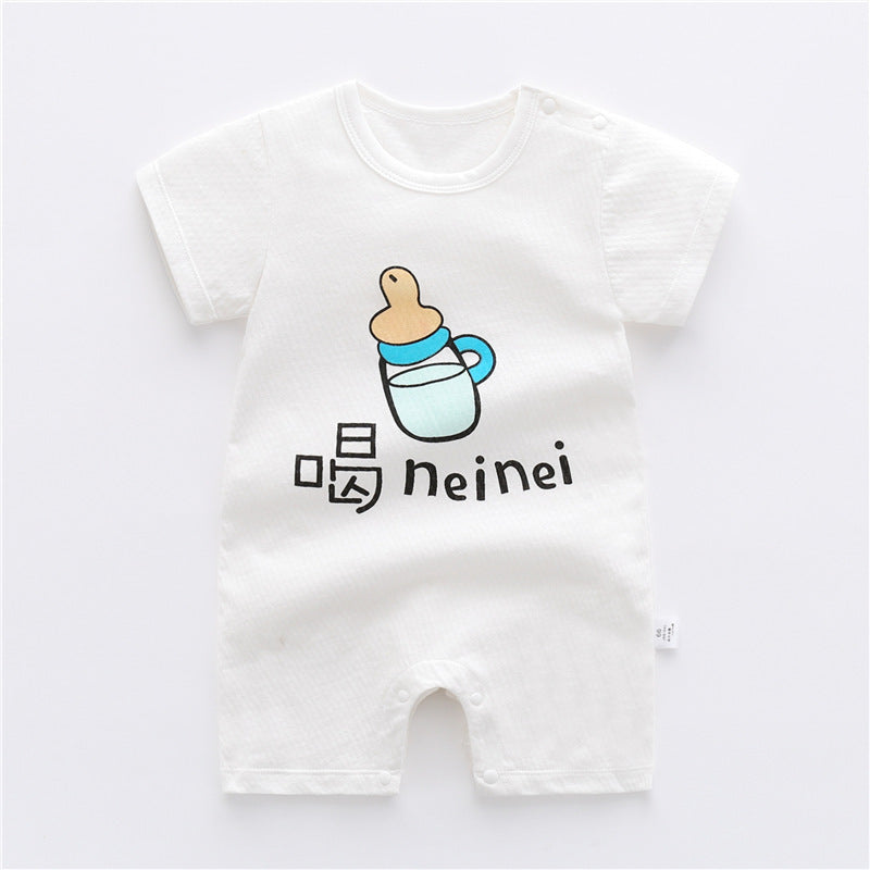 3-6 months baby one-piece female baby male summer short-sleeved romper newborn pajamas half-sleeved romper