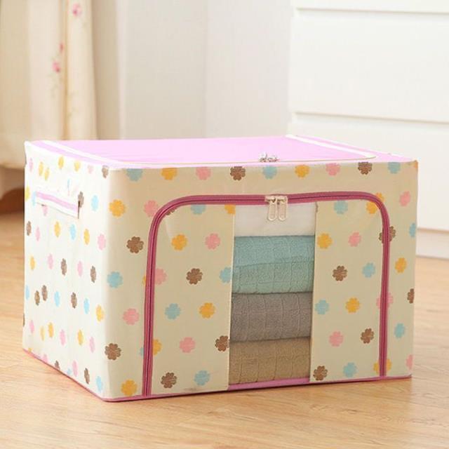 Large storage box for clothes Oxford cloth spinning cotton quilt bag Fabric storage box Covered folding closet storage box