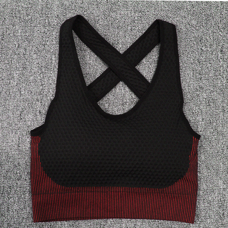 Cross-border hot style yoga vest sports bra seamless underwear shockproof beauty back quick-drying bra running sports underwear