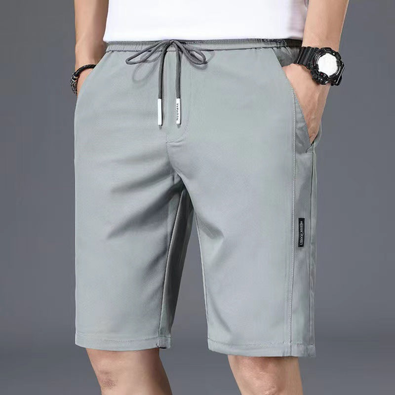 Men's loose large-size straight-leg overalls shorts black pants outdoor five-point pants casual shorts