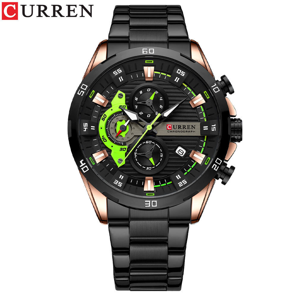 Curren/Karian 8402 Men's Watch Calendar Watch Six-pin Steel Band Quartz Watch Business Men's Watch