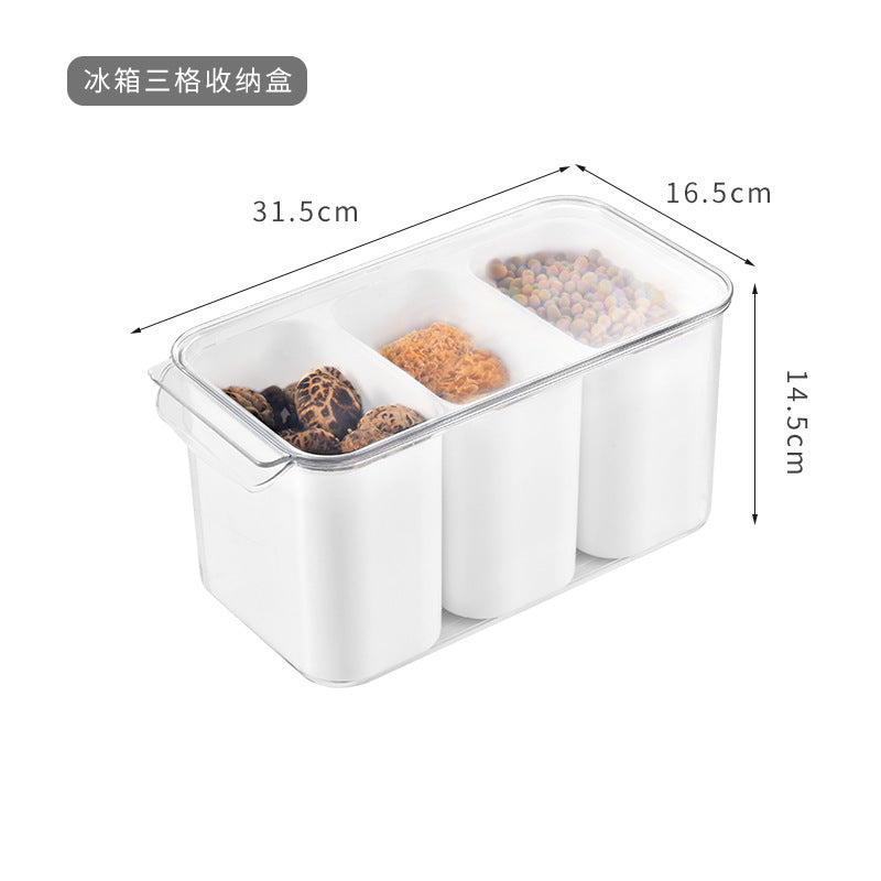 Kitchen Refrigerator Storage Box Eggs, Fruits and Vegetables Fruit Preservation Box Rectangular Food Frozen Drain Large Sealed Box