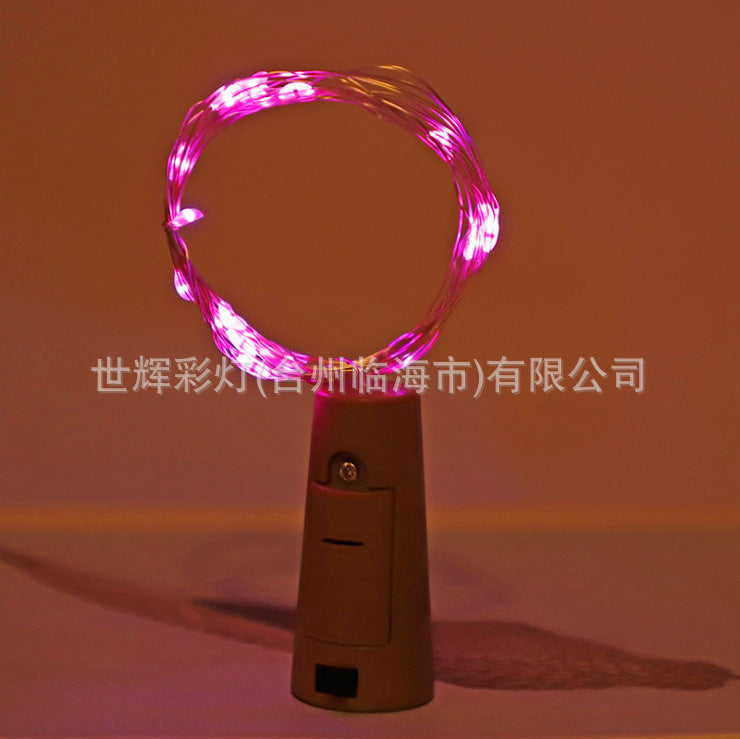 LED bottle stopper light string copper wire button battery lantern Christmas decoration string light star copper wire light string