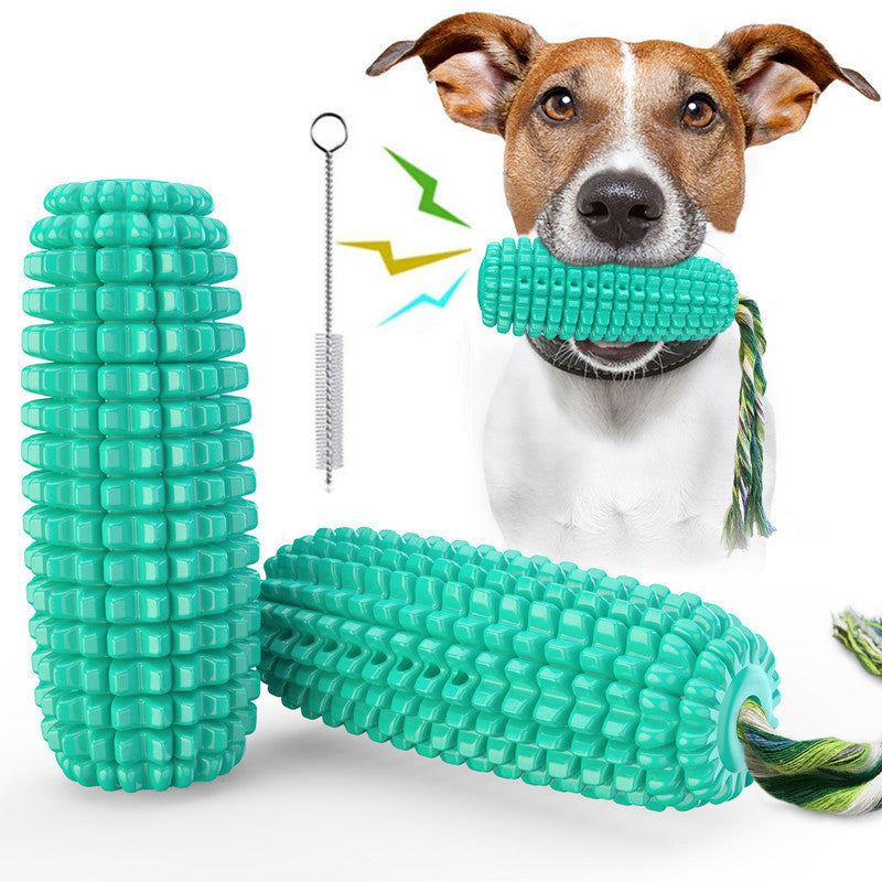 Dog toy tpr bite-resistant simulation sound corn bites dog toy molar stick rope knot