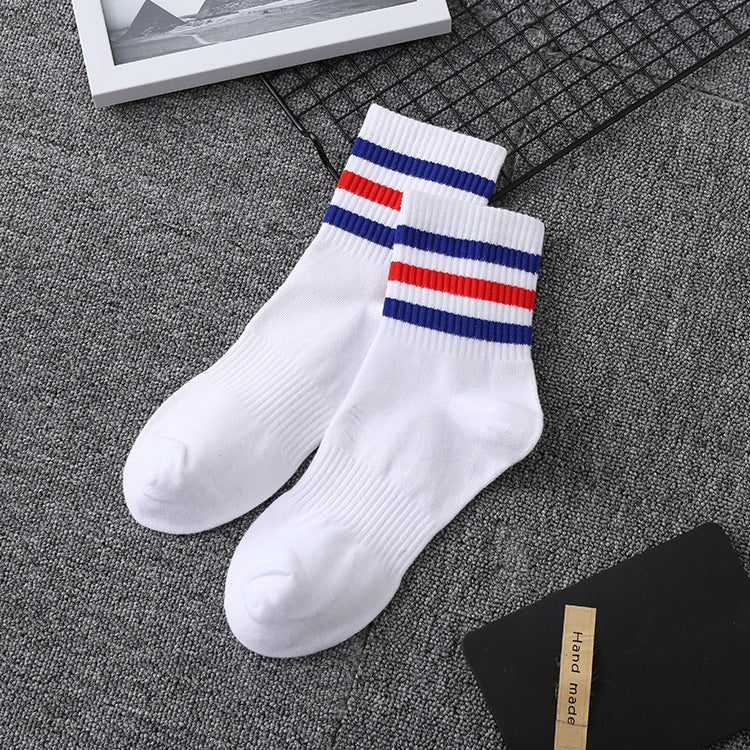 Student socks wild tube socks striped sports socks adult male