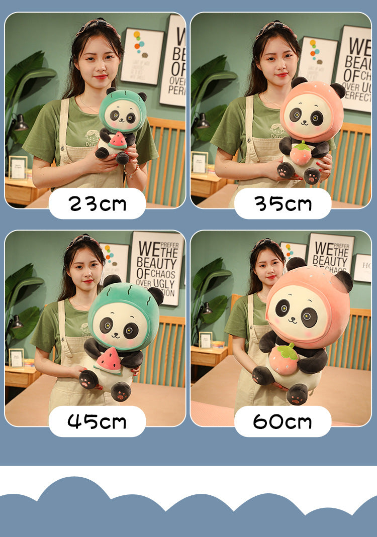 Cute cartoon panda doll plush toy red panda doll girl pillow claw machine doll