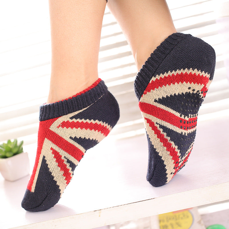 Autumn and winter floor socks non-slip bottom thickened adult early education home socks indoor adult men and women confinement socks overshoes